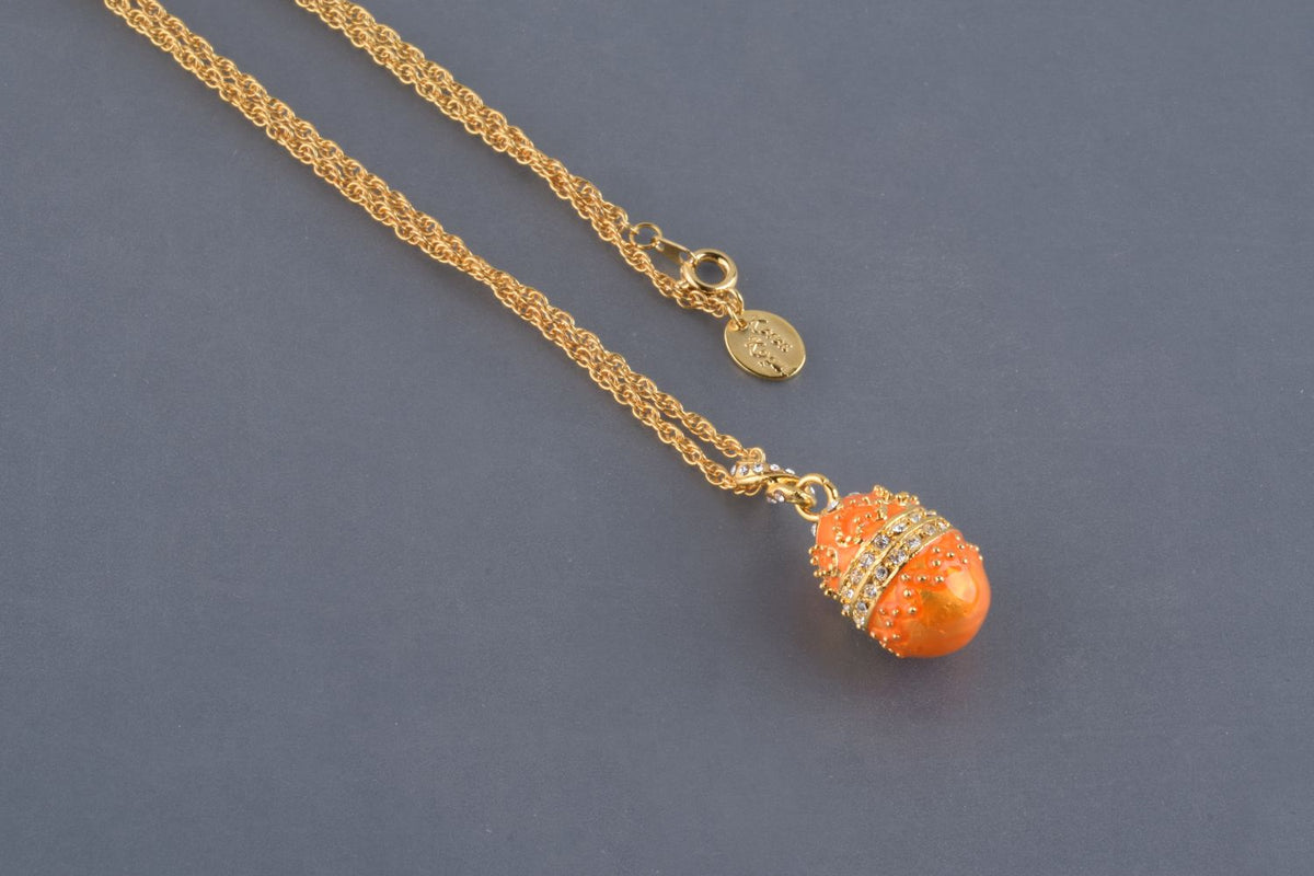 Orange Egg Pendant Necklace