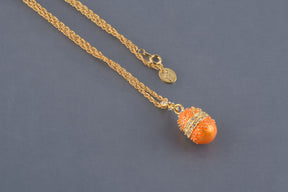 Orange Egg Pendant Necklace