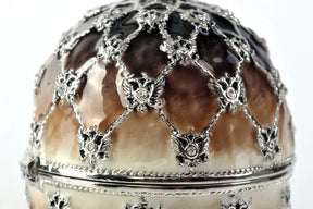 Brown Faberge Egg with Quartz Clock