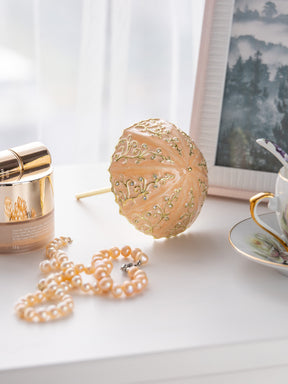 Pink Umbrella Trinket Box Handmade with Swarovski Crystals