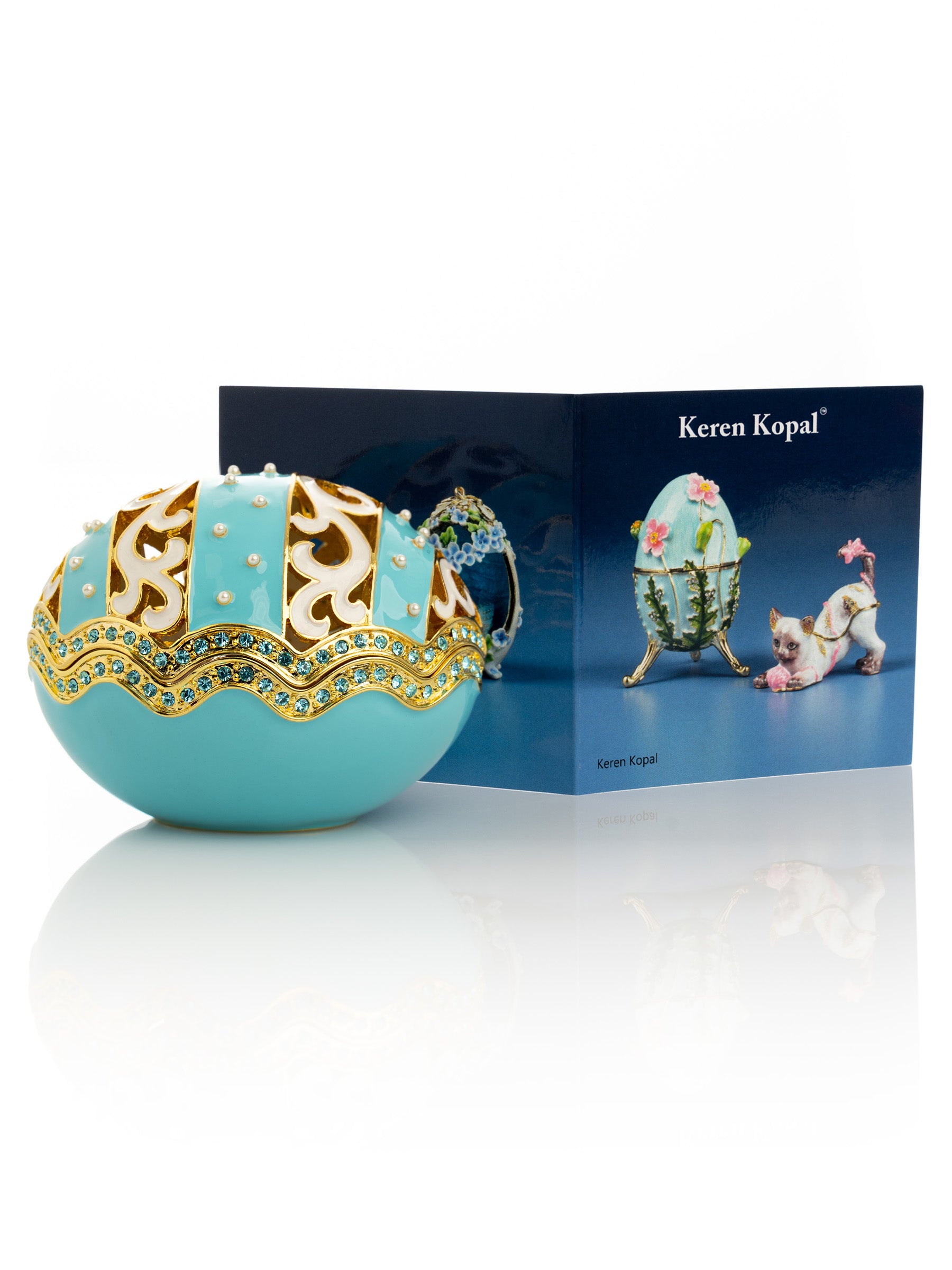 Turquoise Egg with pearls