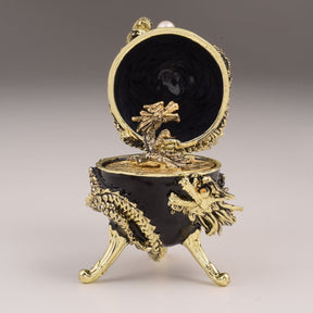 Keren Kopal Black Faberge Egg with Dragon  129.00