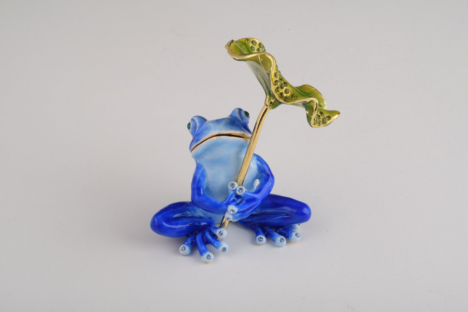 Keren Kopal Blue Frog with Umbrella Trinket Box  76.50