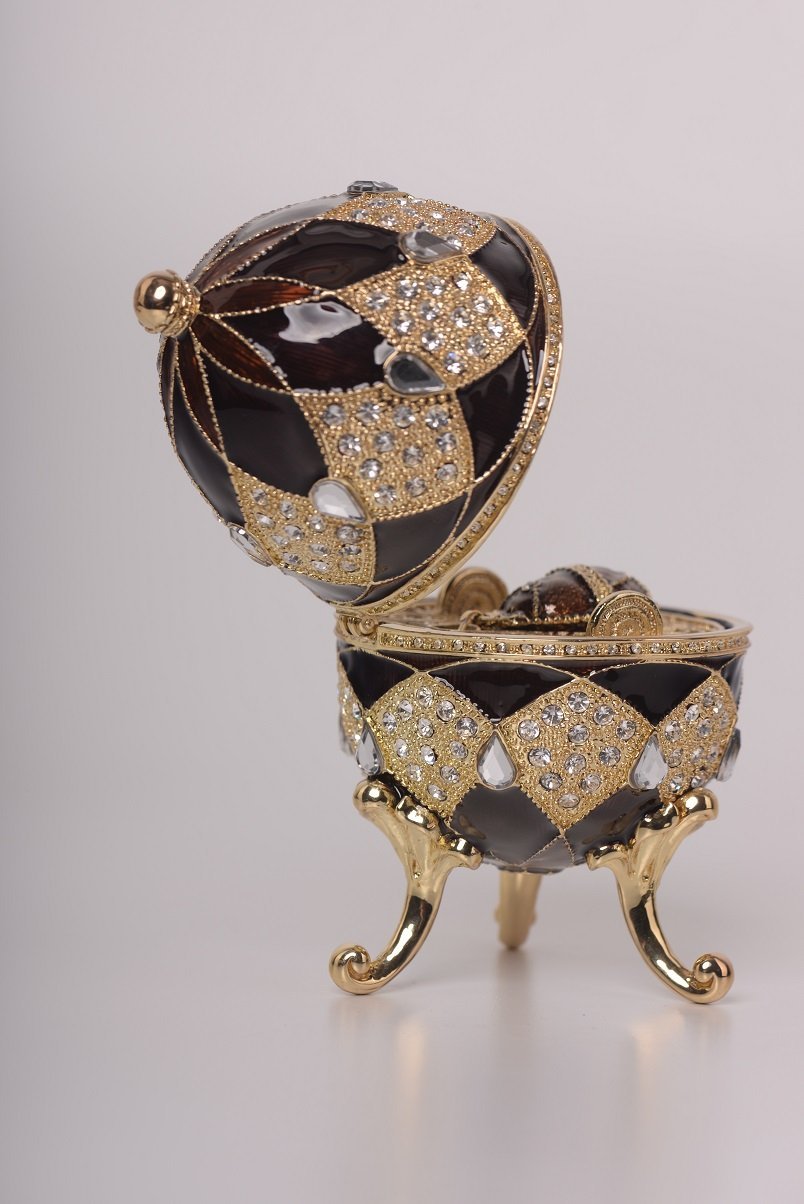 Keren Kopal Brown Faberge Egg with Egg Pendant Inside  127.00