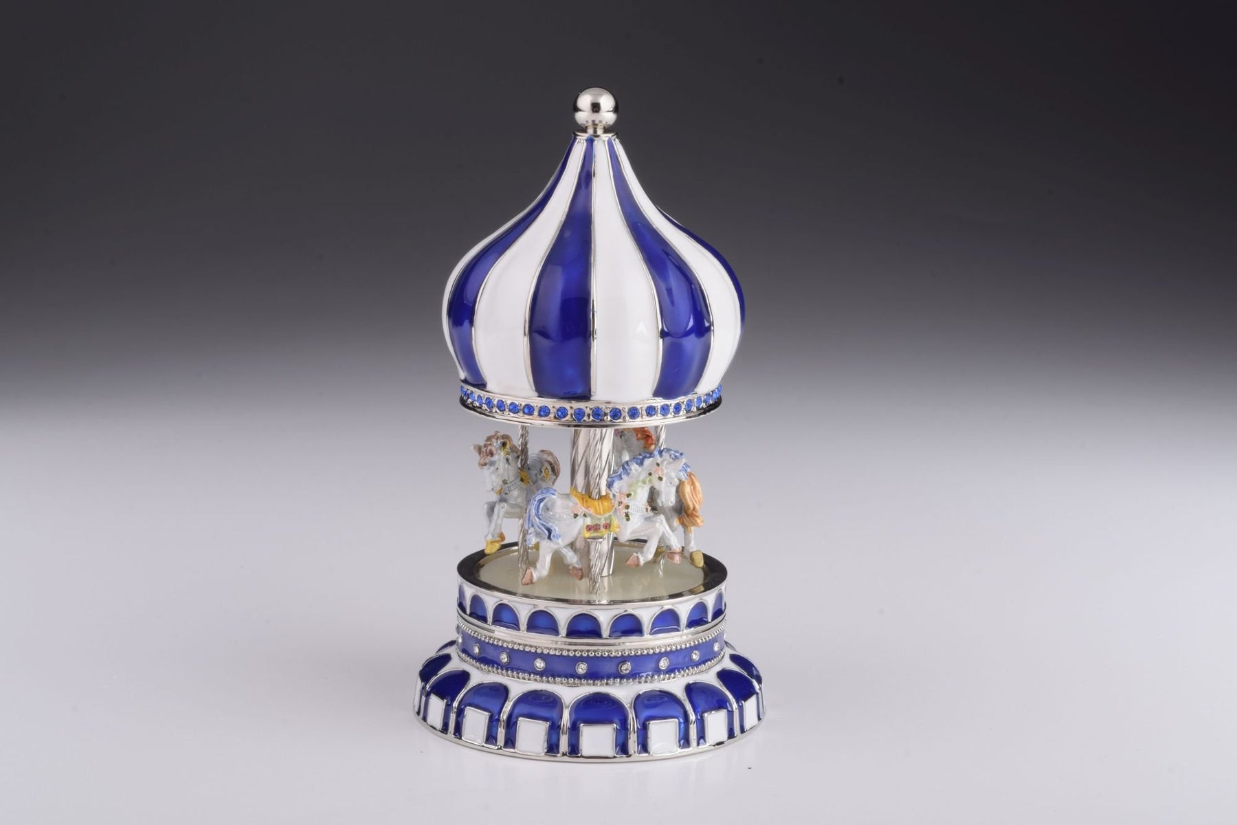 Blue Wind up Musical Carousel Carousel music box Keren Kopal