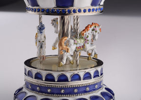 Blue Wind up Musical Carousel Carousel music box Keren Kopal