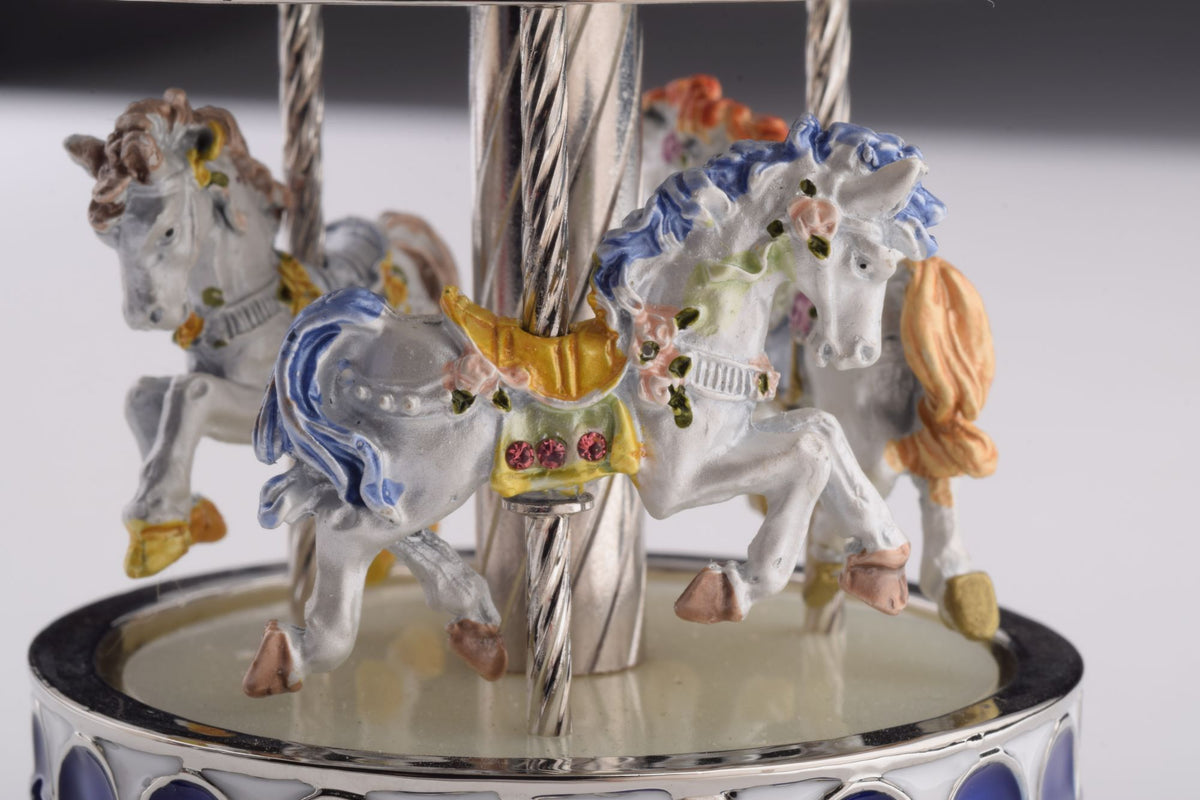 Blue Wind up Musical Carousel Carousel music box Keren Kopal