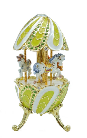 Green Wind up Musical Carousel Carousel music box Keren Kopal