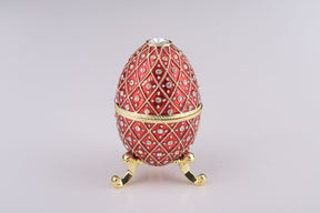 Red Faberge Egg with Horse Carousel Surprise Inside Carousel music box Keren Kopal