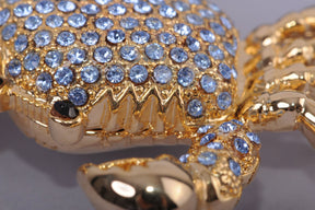 Golden Crab with blue stones