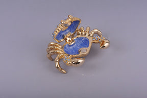 Golden Crab with blue stones