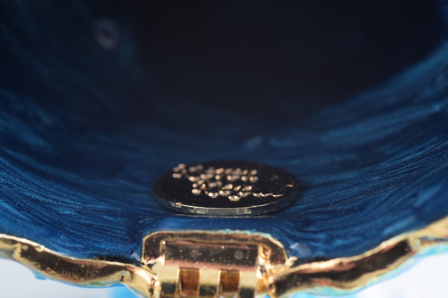 Blue Owl Playing Trumpet Trinket Box