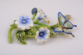 Blue Butterfly on Flowers