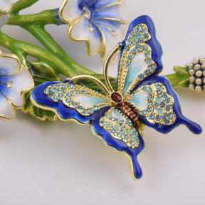 Blue Butterfly on Flowers