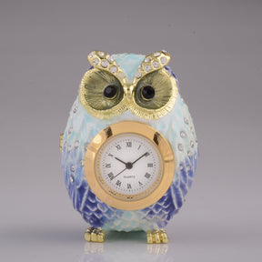 Light Blue Owl with Clock