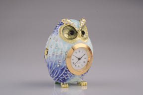 Light Blue Owl with Clock