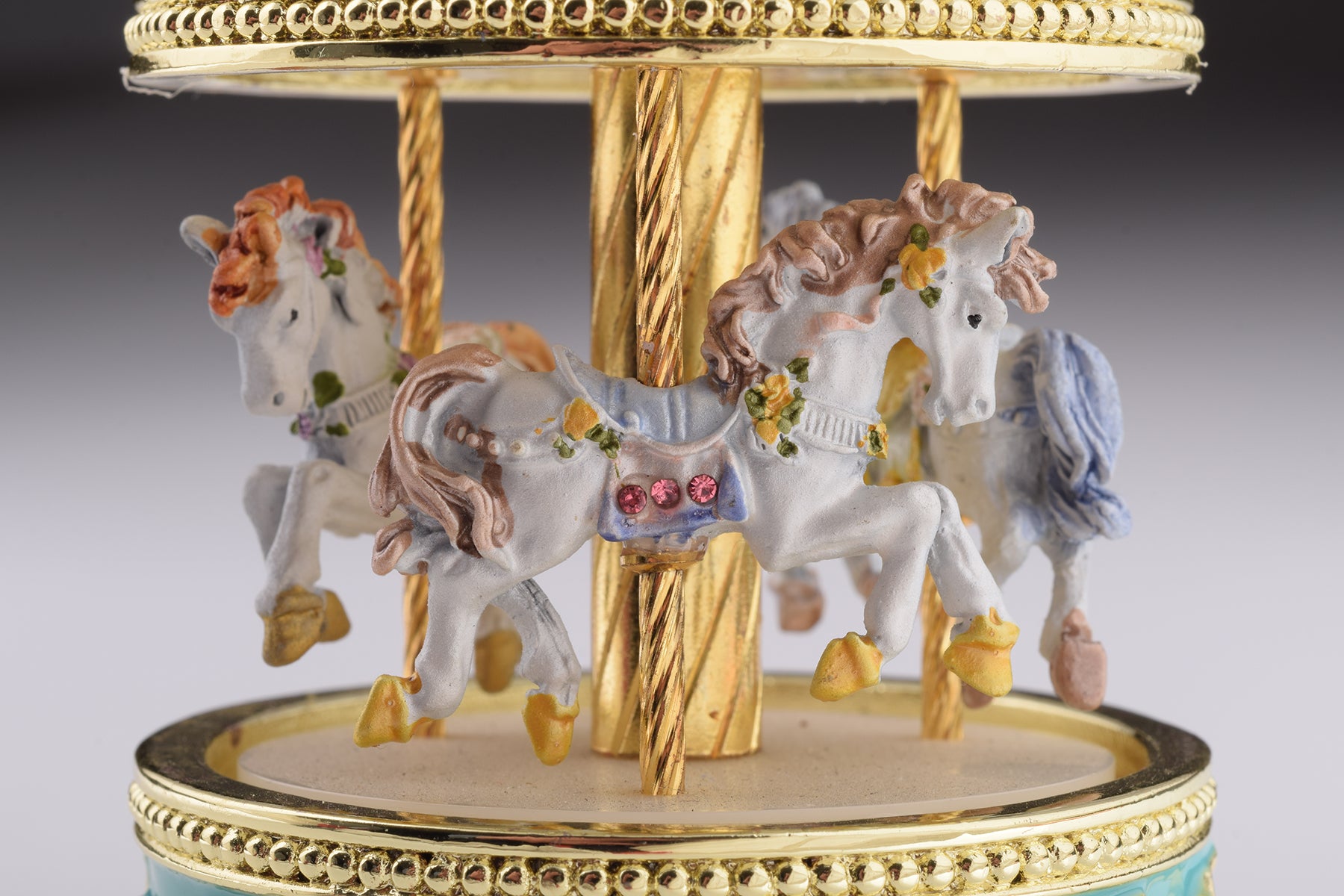 Teal Wind up Musical Carousel