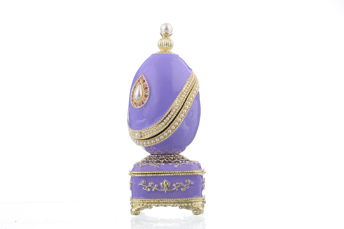 Blue Faberge Egg with Pearl