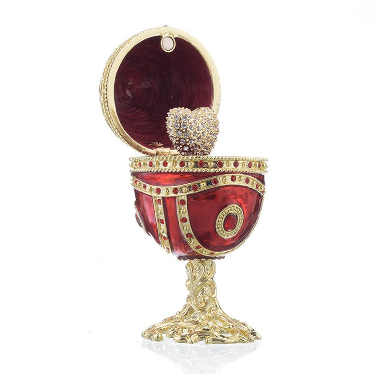 Red Faberge Egg with Heart Inside