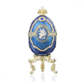 Blue Faberge Egg with Piano Inside