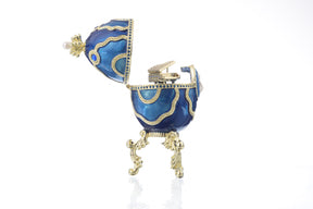 Blue Faberge Egg with Piano Inside