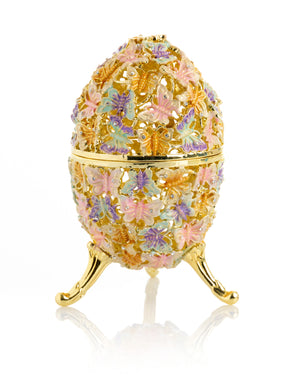 Golden Faberge Egg Decorated with Butterflies