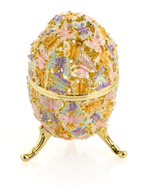 Golden Faberge Egg Decorated with Butterflies