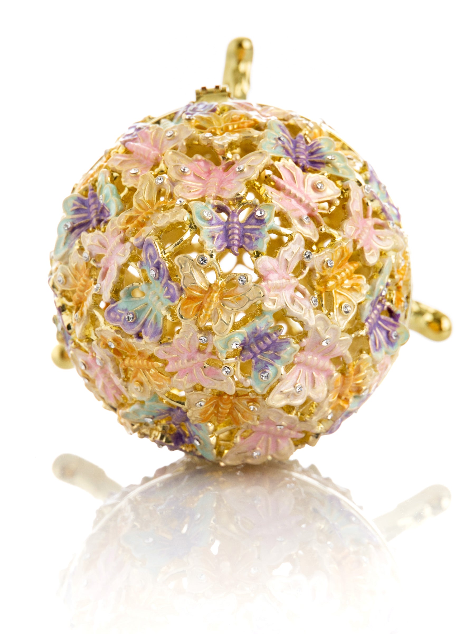 Golden Faberge Egg Decorated with Butterflies