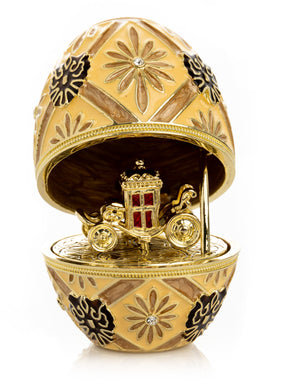 Brown Faberge Royal egg with Carriage