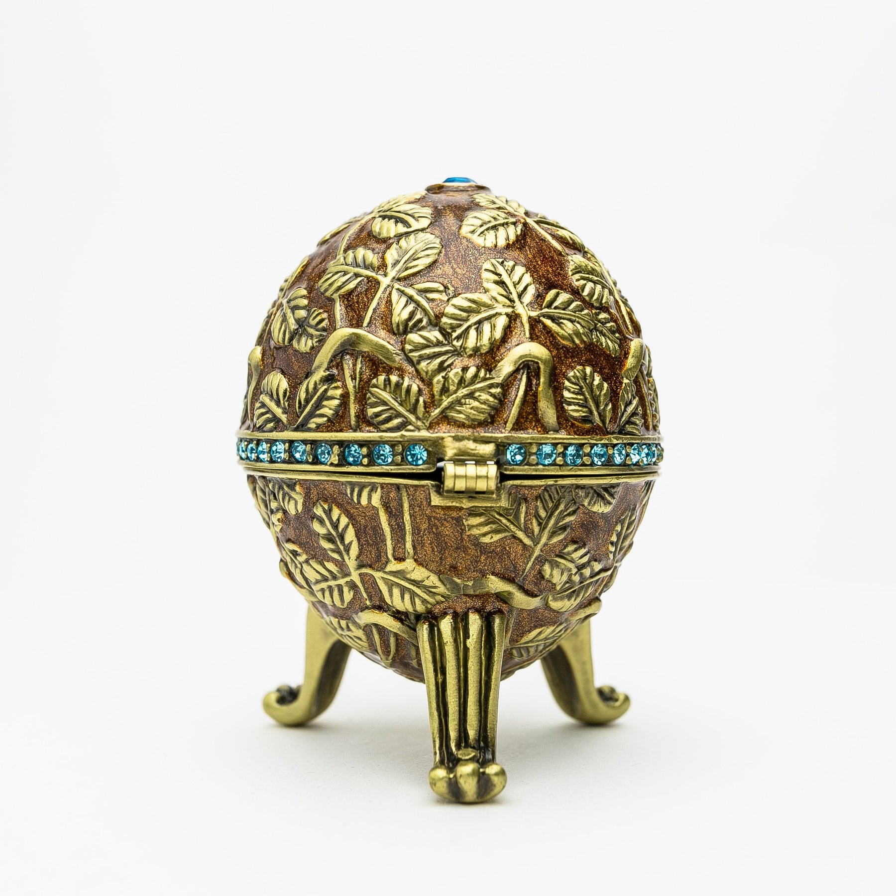 Brown Faberge Egg with Leaves Easter Egg Keren Kopal