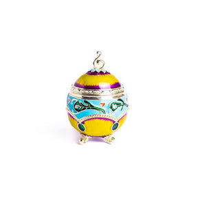 Keren Kopal Colorful Decorated Faberge Egg with Peacock Surprise