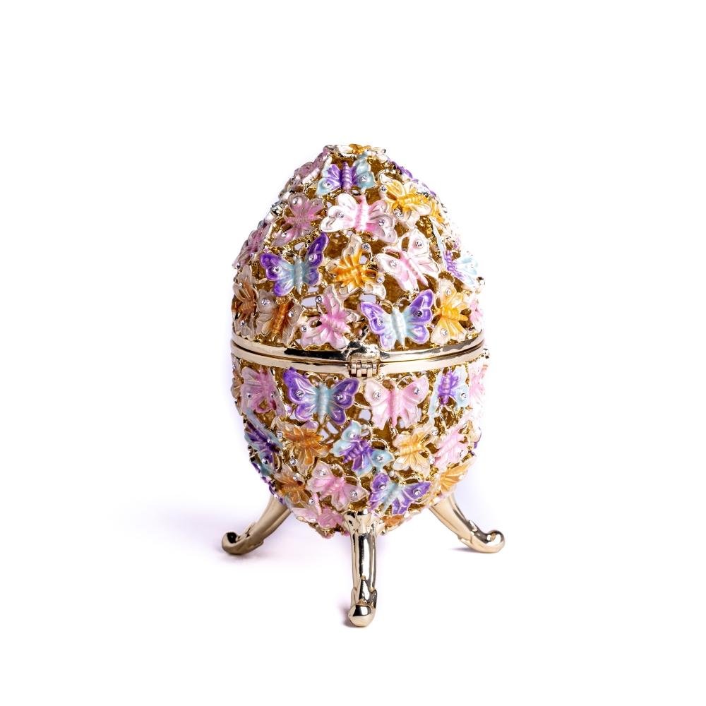 Golden Faberge Egg Decorated with Butterflies Easter Egg Keren Kopal