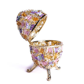 Golden Faberge Egg Decorated with Butterflies Easter Egg Keren Kopal