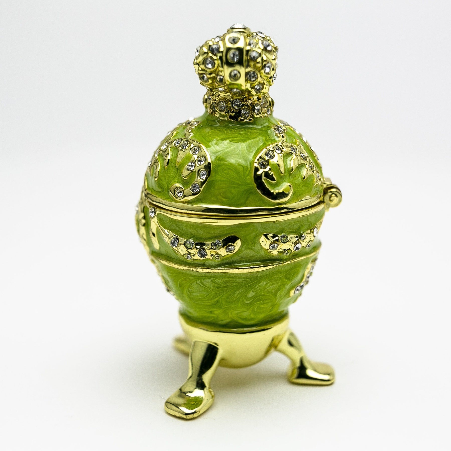 Green Faberge Egg with Heart on Top Easter Egg Keren Kopal