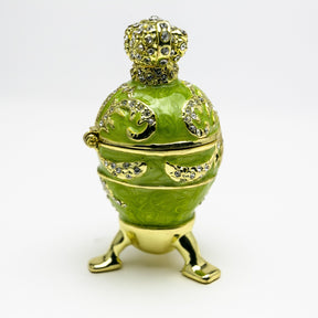 Green Faberge Egg with Heart on Top Easter Egg Keren Kopal