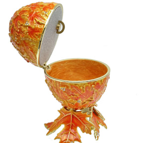 Orange Faberge Egg with Leaves Easter Egg Keren Kopal