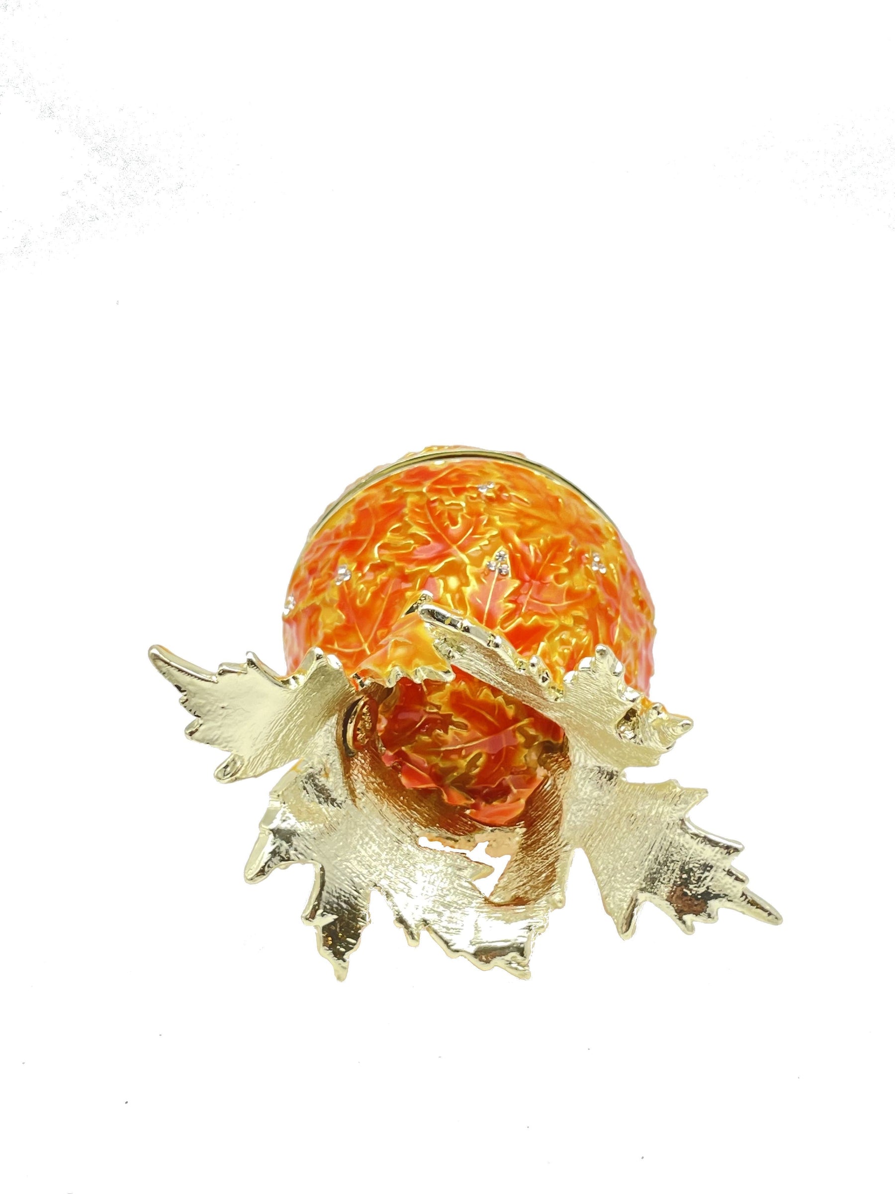 Orange Faberge Egg with Leaves Easter Egg Keren Kopal