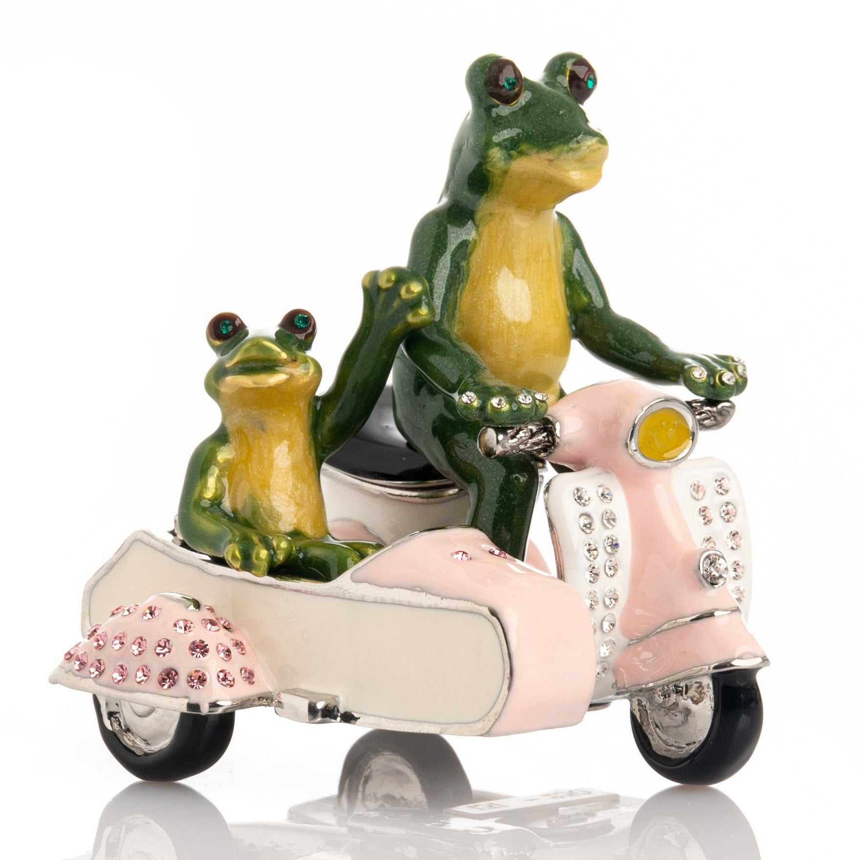 Frogs Riding Vespa with Sidecar