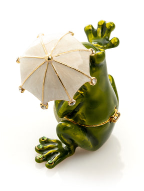 Frog holding an umbrella