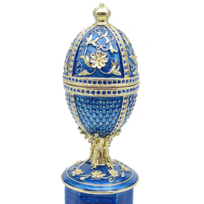 Blue Faberge Egg with doves trinket box Faberge Egg Keren Kopal