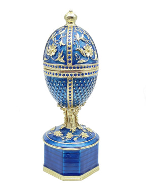 Blue Faberge Egg with doves trinket box Faberge Egg Keren Kopal