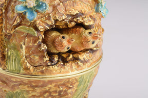 Brown Faberge Egg with Owls Nest Faberge Egg Keren Kopal