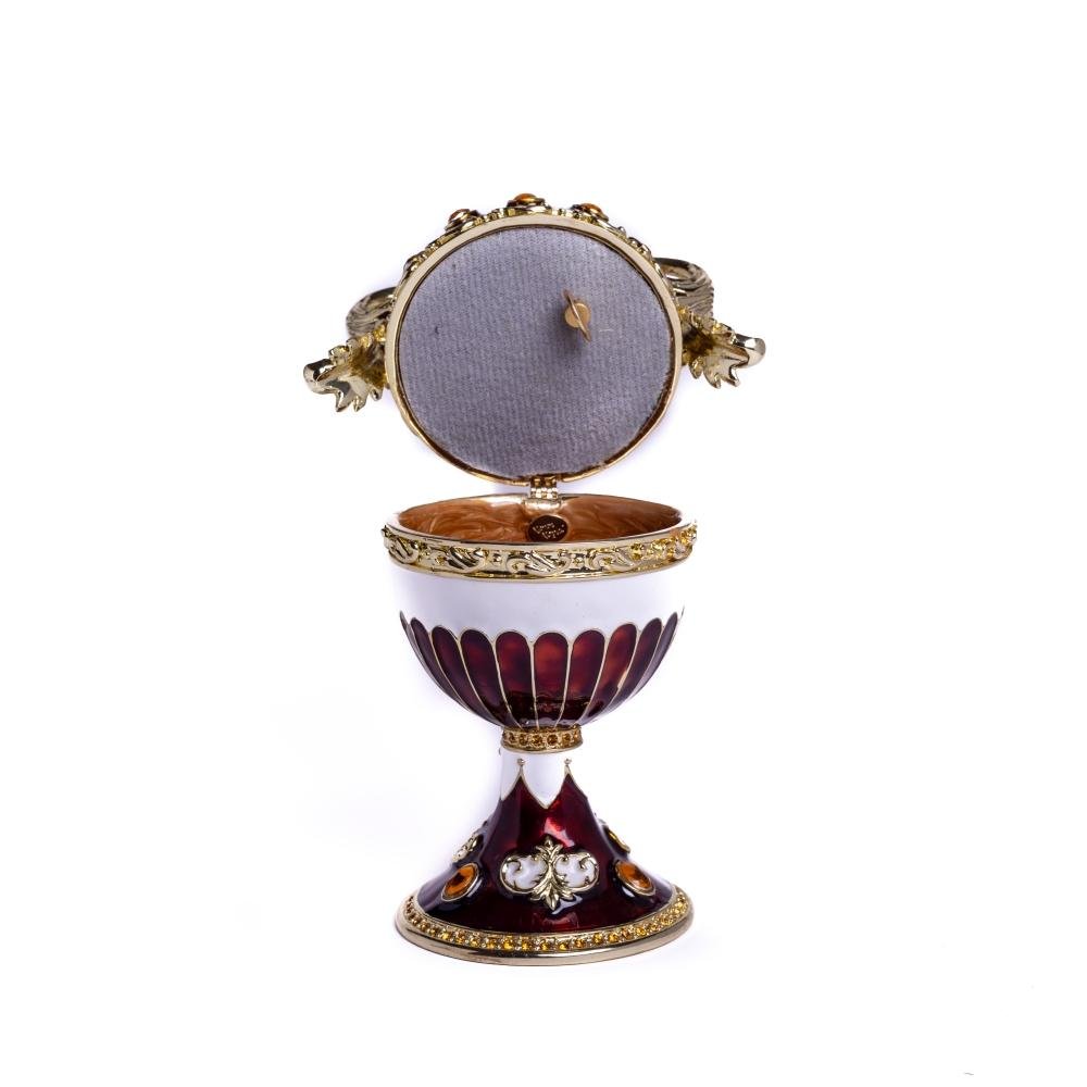 Brown Music Playing Faberge Egg with Wings Faberge Egg Keren Kopal