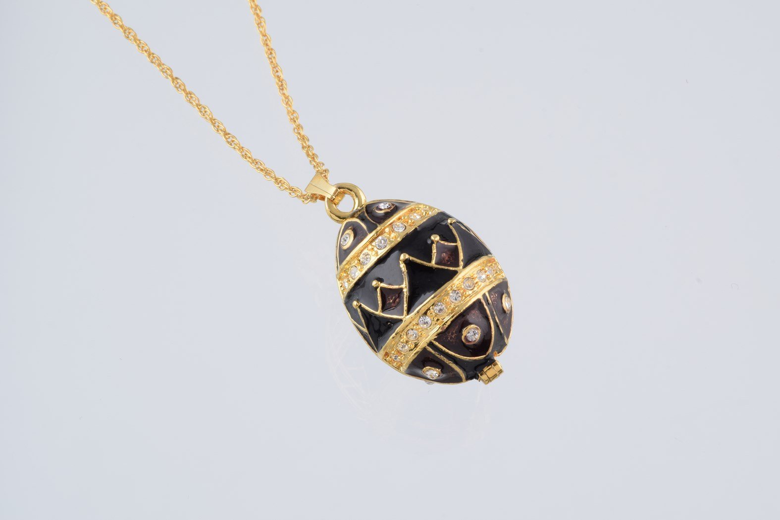 Keren Kopal Gold & Black Egg Pendant Necklace  39.00