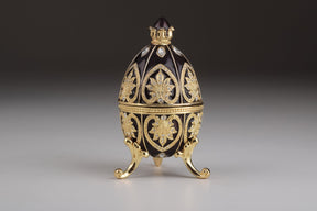 Keren Kopal Gold & Black Faberge Egg with Clock  124.00