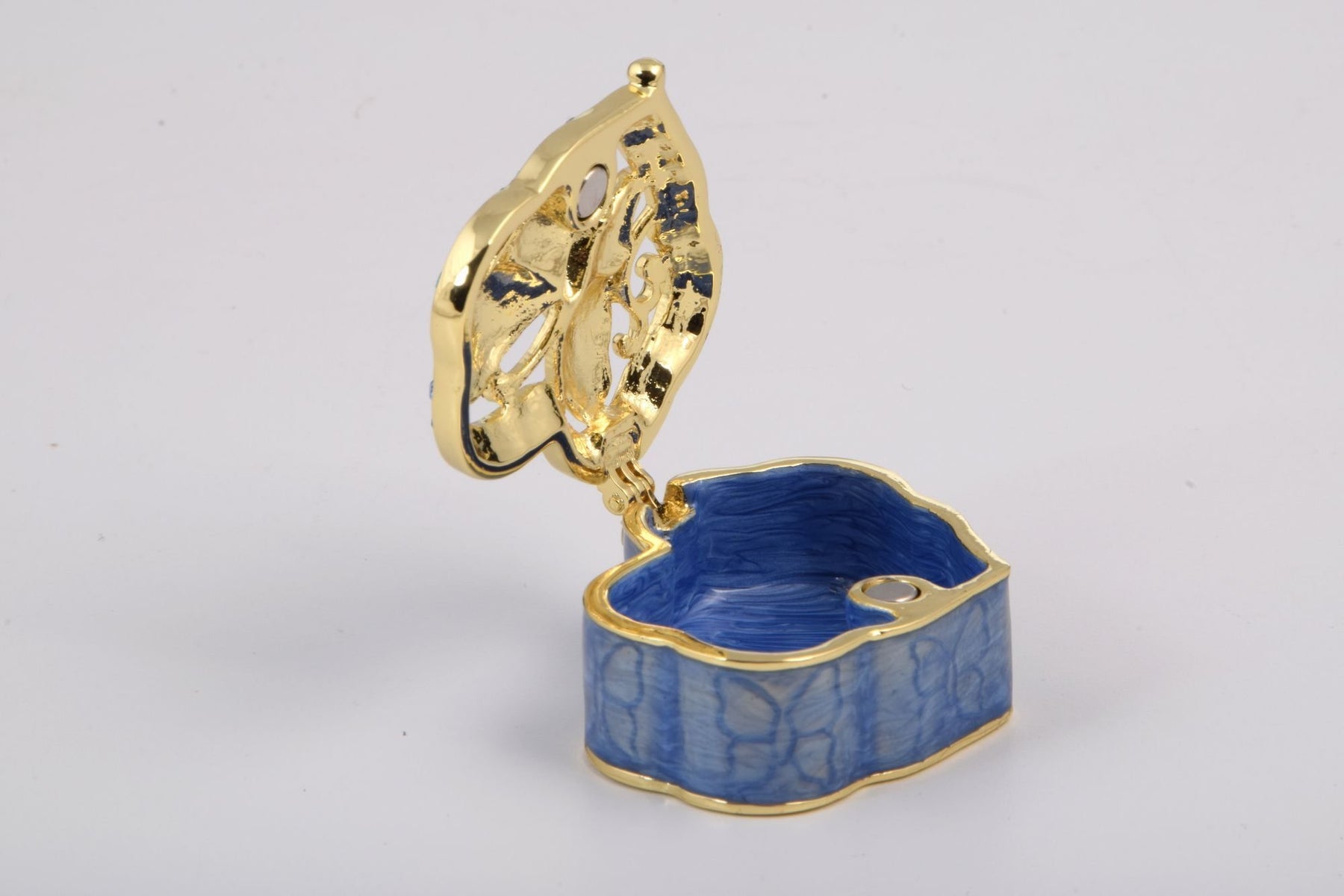 Keren Kopal Golden Blue Box Decorated with a Butterfly  45.25