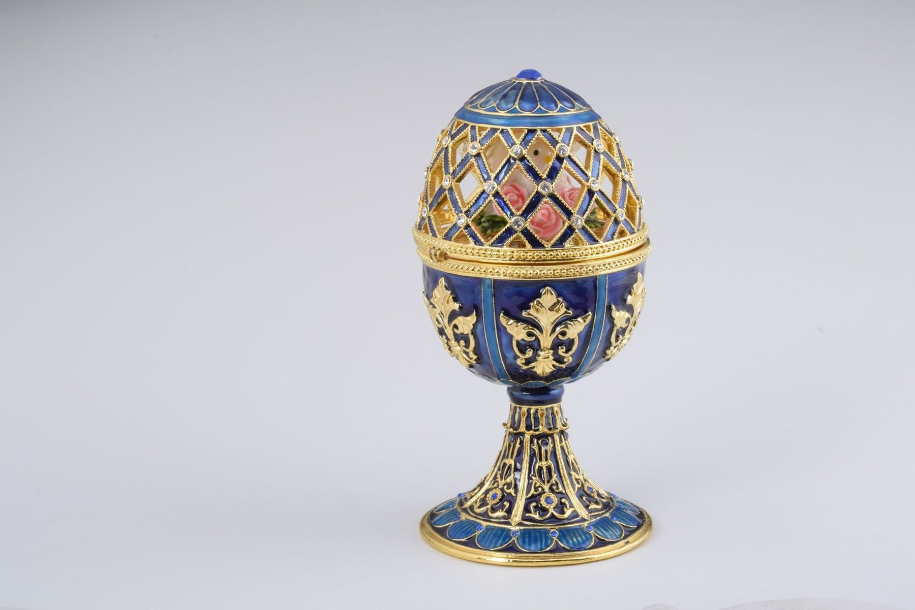 Keren Kopal Golden Blue Faberge Egg with White Doves  155.25