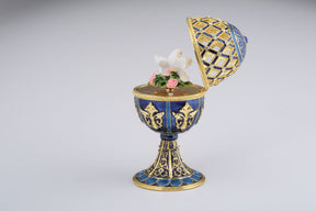 Keren Kopal Golden Blue Faberge Egg with White Doves  155.25