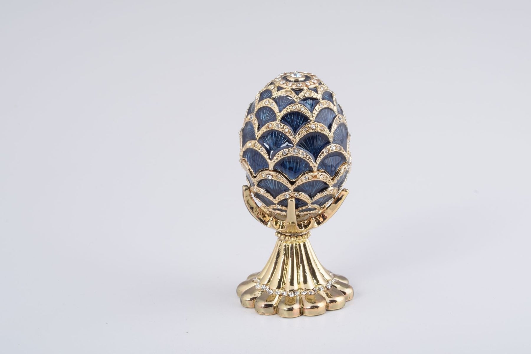 Keren Kopal Golden Blue pineapple Shape Faberge Egg  83.50