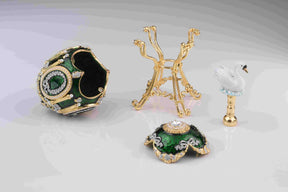 Green Faberge Egg with Swan Inside  Keren Kopal